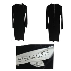 Stella Luce Elegant Black Long Sleeve Dress
